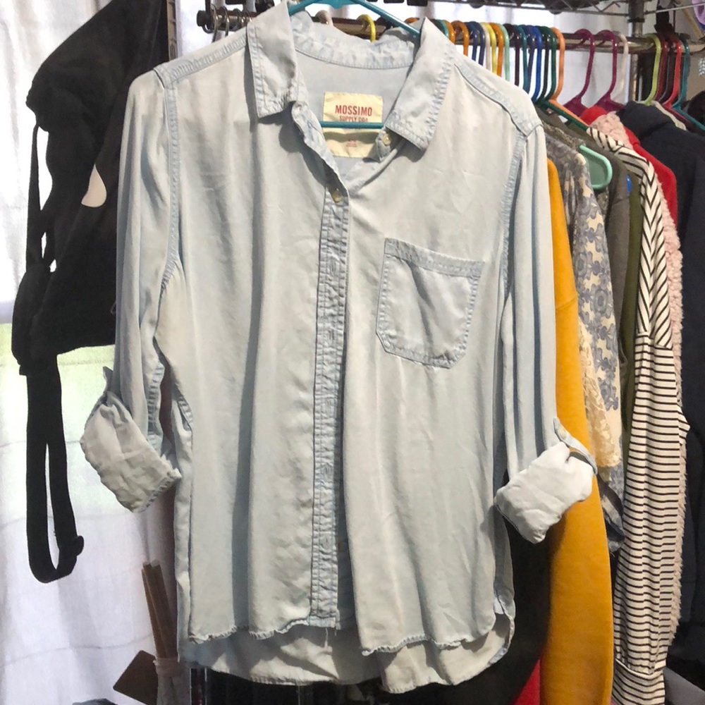 MOSSIMO CO CHAMBRAY BUTTON SHIRT SIZE XL